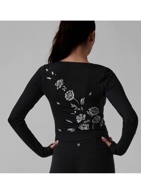 Athleta Shanti Floral Eyelet Top